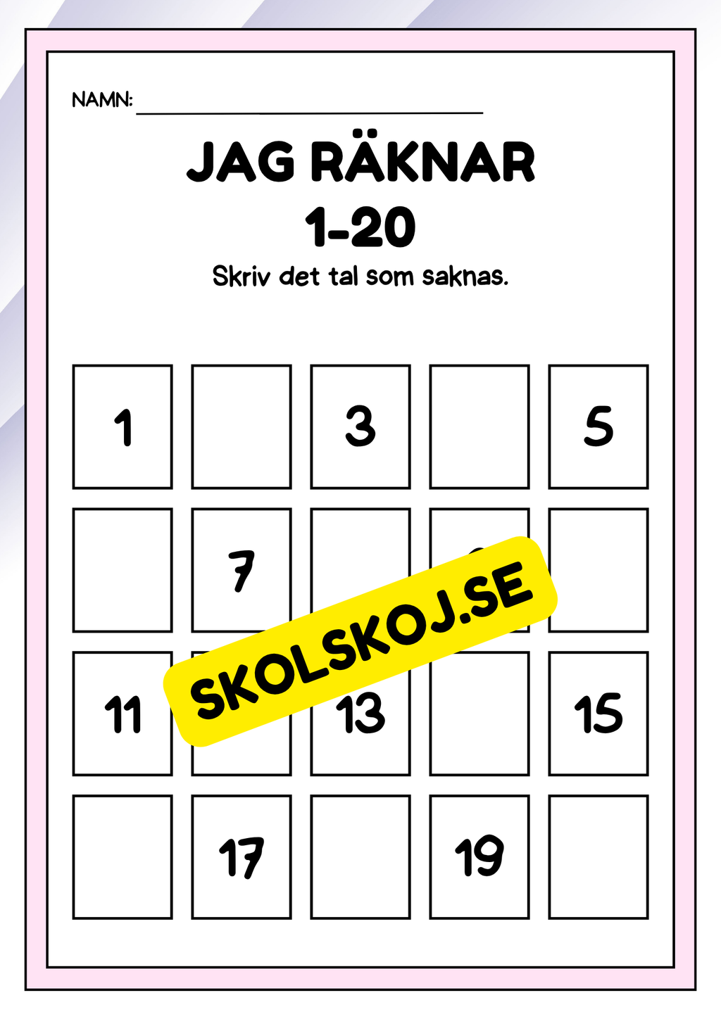 Jag räknar 1 - 20 - Häfte