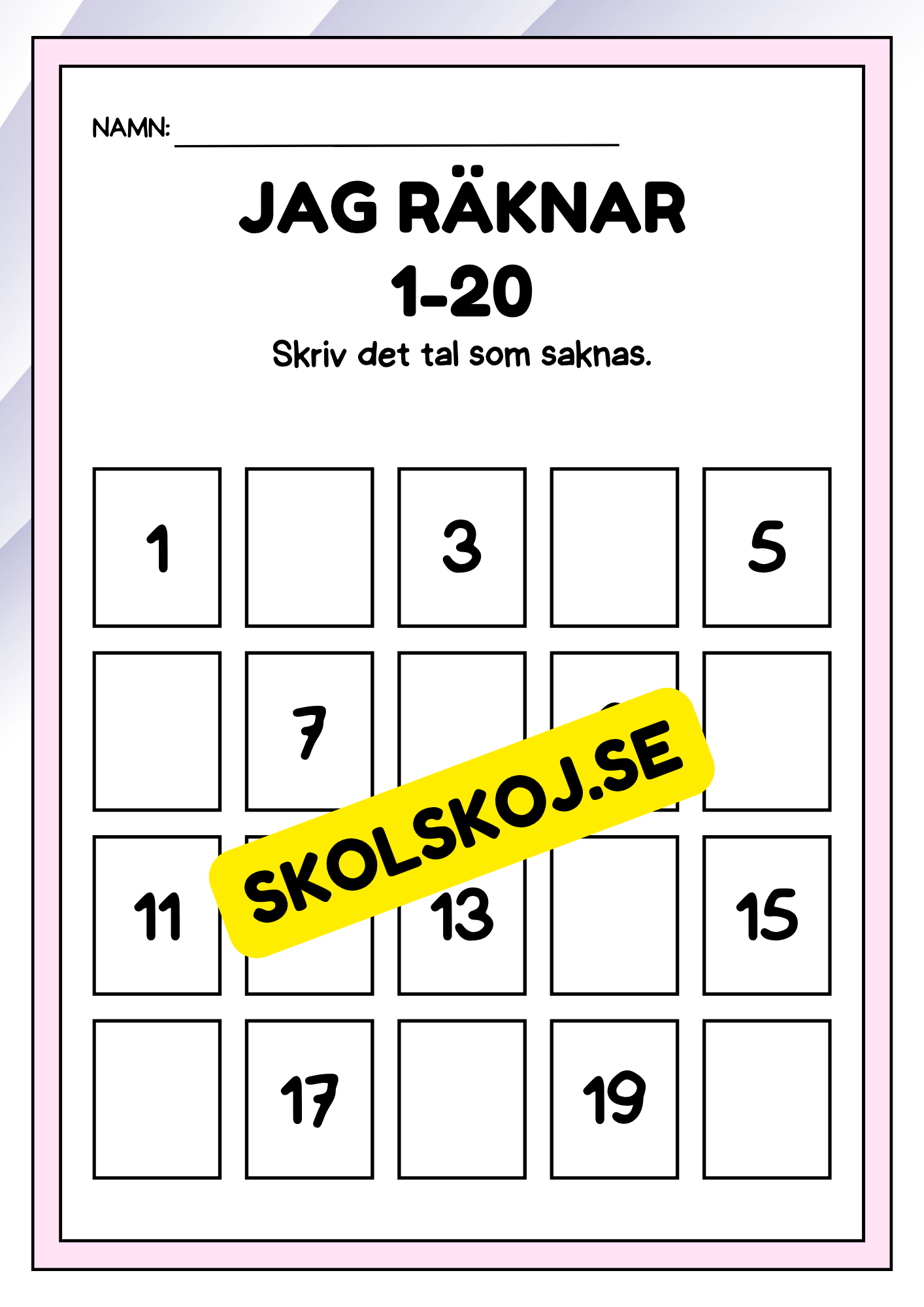 Jag räknar 1 - 20 - Häfte