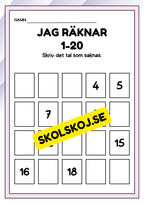 Jag räknar 1 - 20 - Häfte
