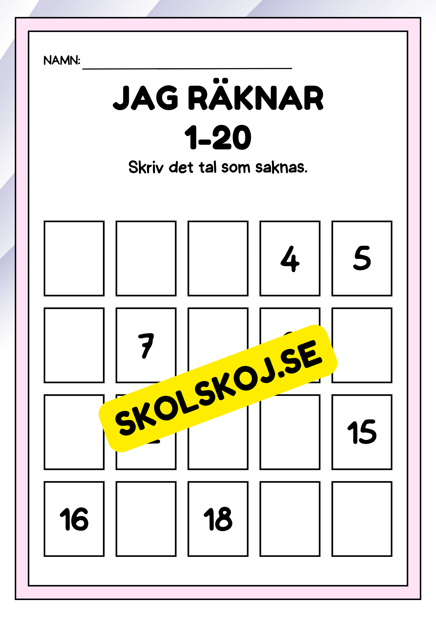 Jag räknar 1 - 20 - Häfte