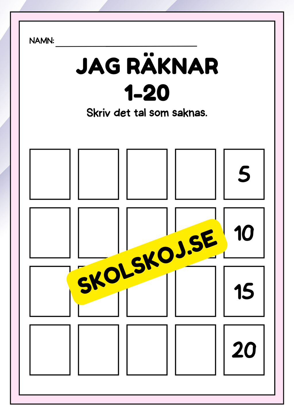 Jag räknar 1 - 20 - Häfte