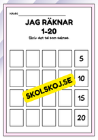 Jag räknar 1 - 20 - Häfte