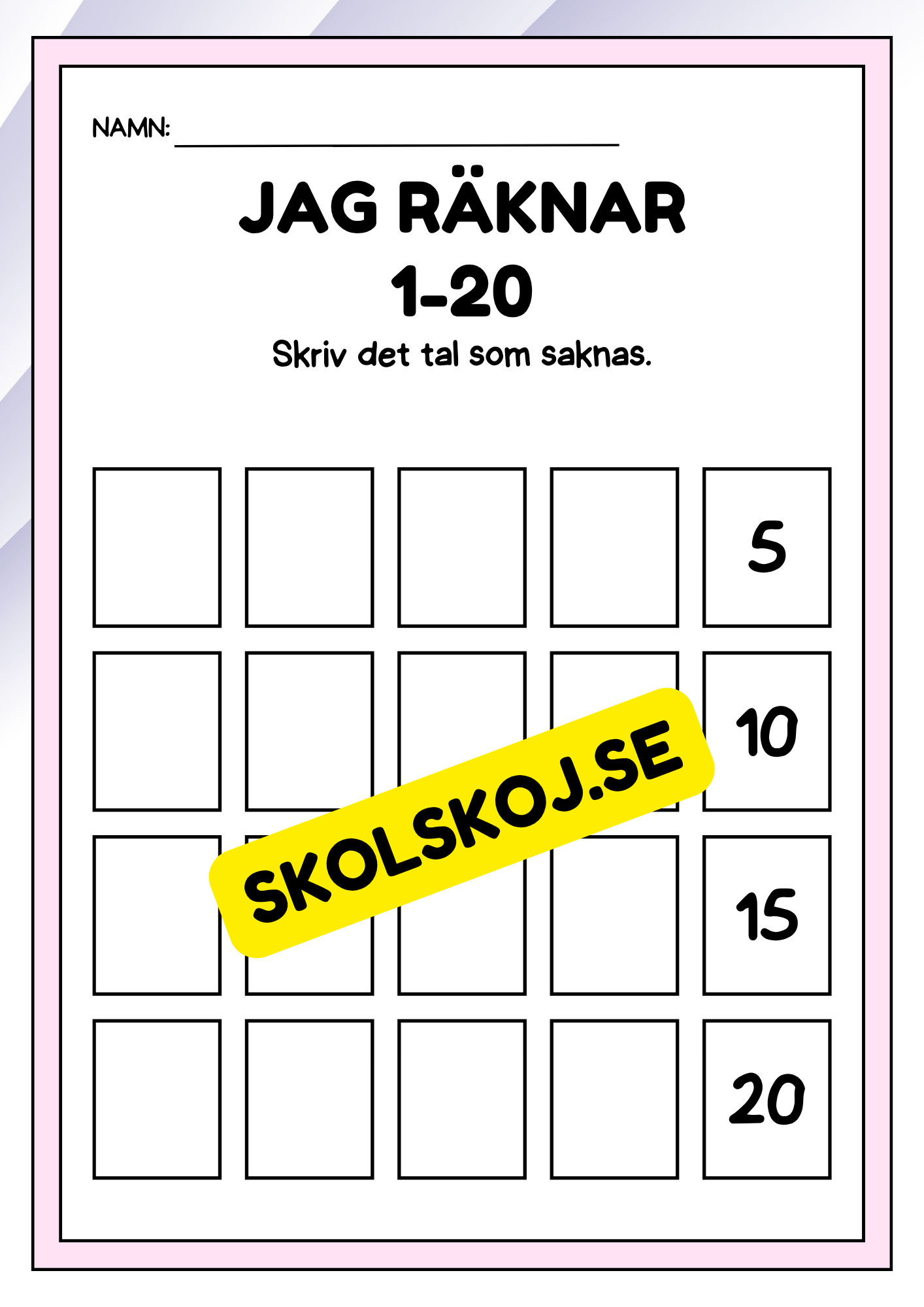 Jag räknar 1 - 20 - Häfte