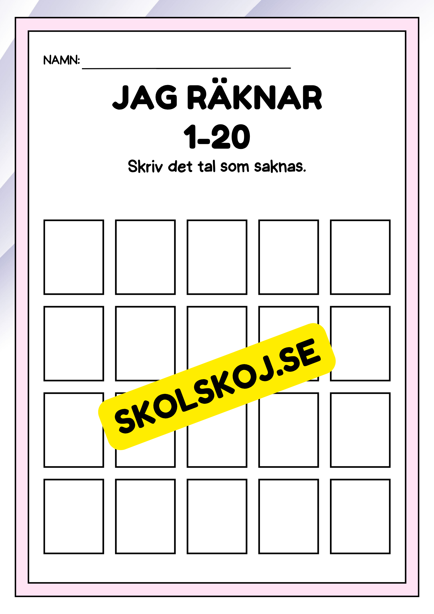 Jag räknar 1 - 20 - Häfte