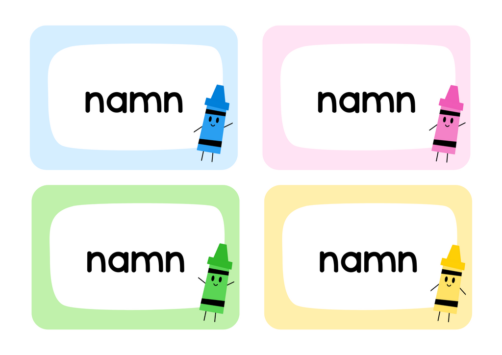 Powerpoint - A4 - Namnskyltar