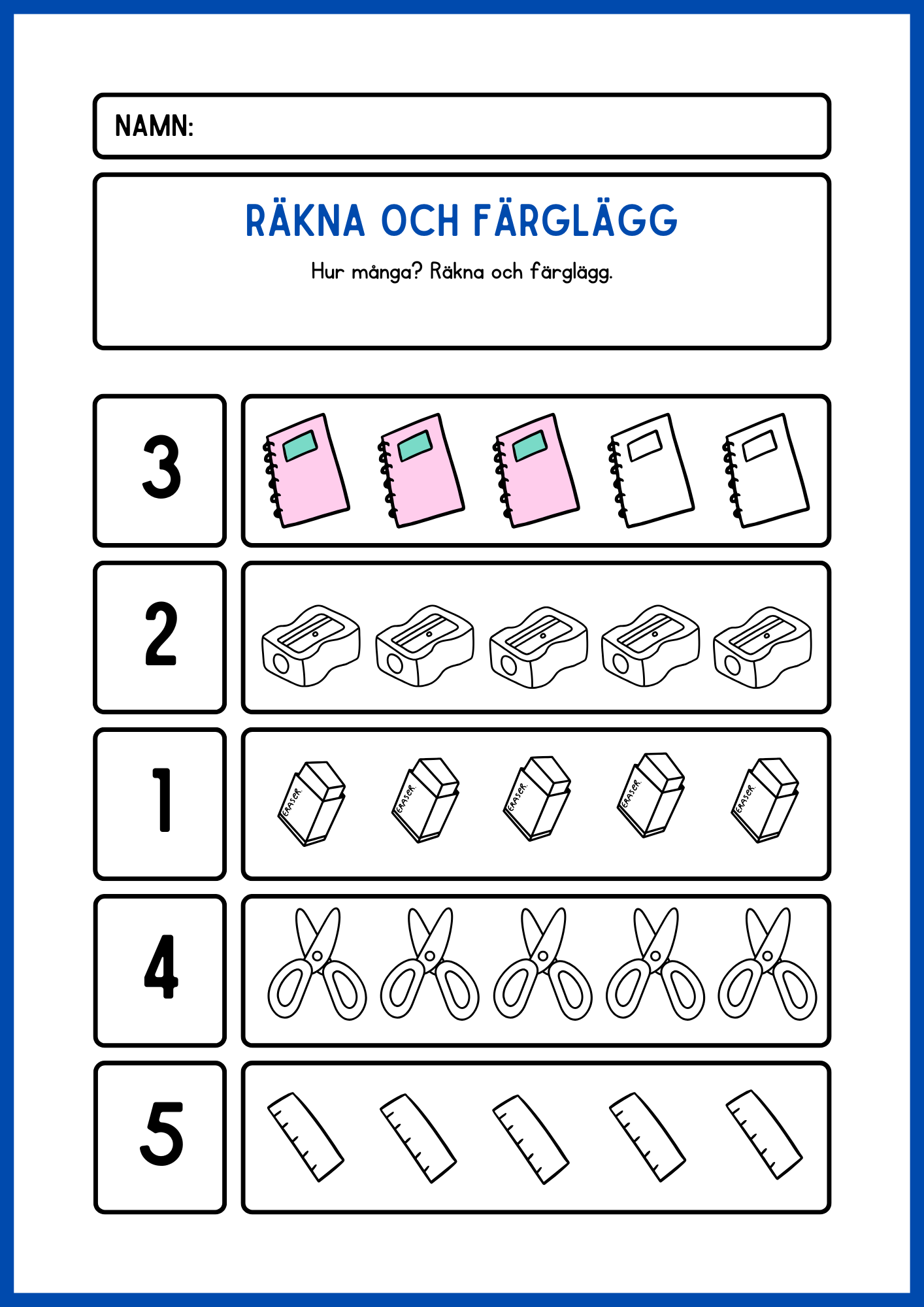 Räkna och färglägg - Häfte