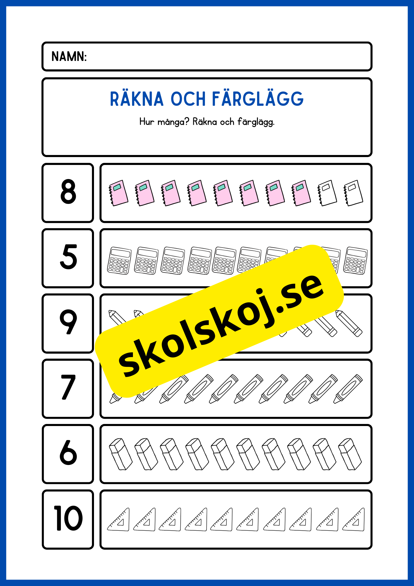 Räkna och färglägg - Häfte