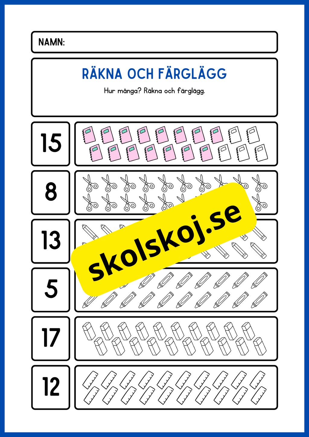 Räkna och färglägg - Häfte