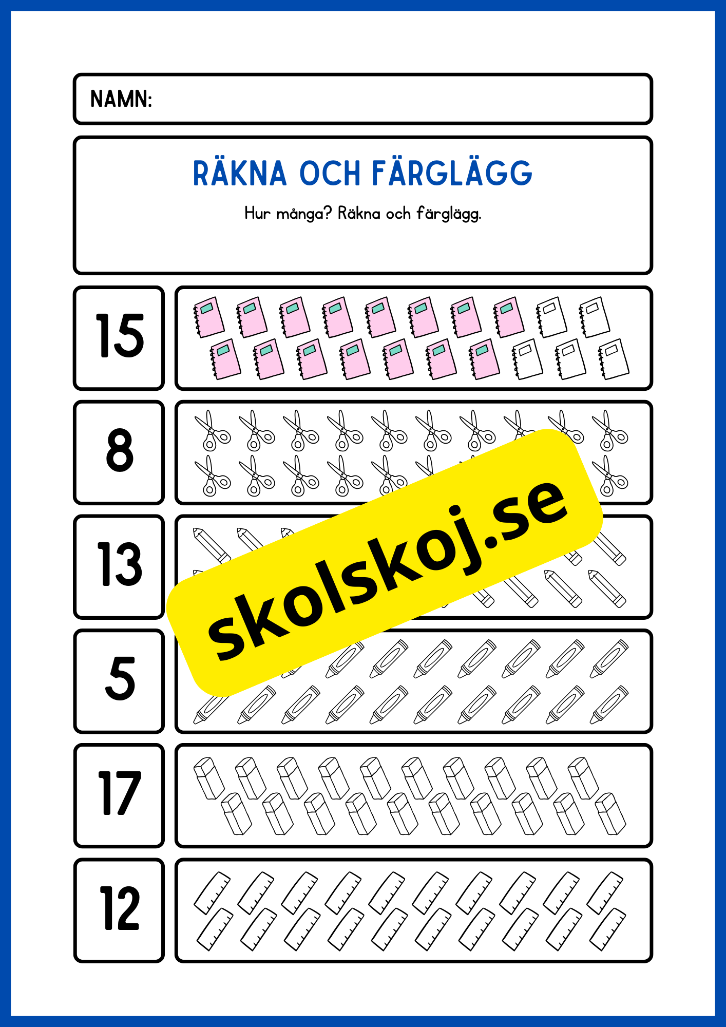 Räkna och färglägg - Häfte