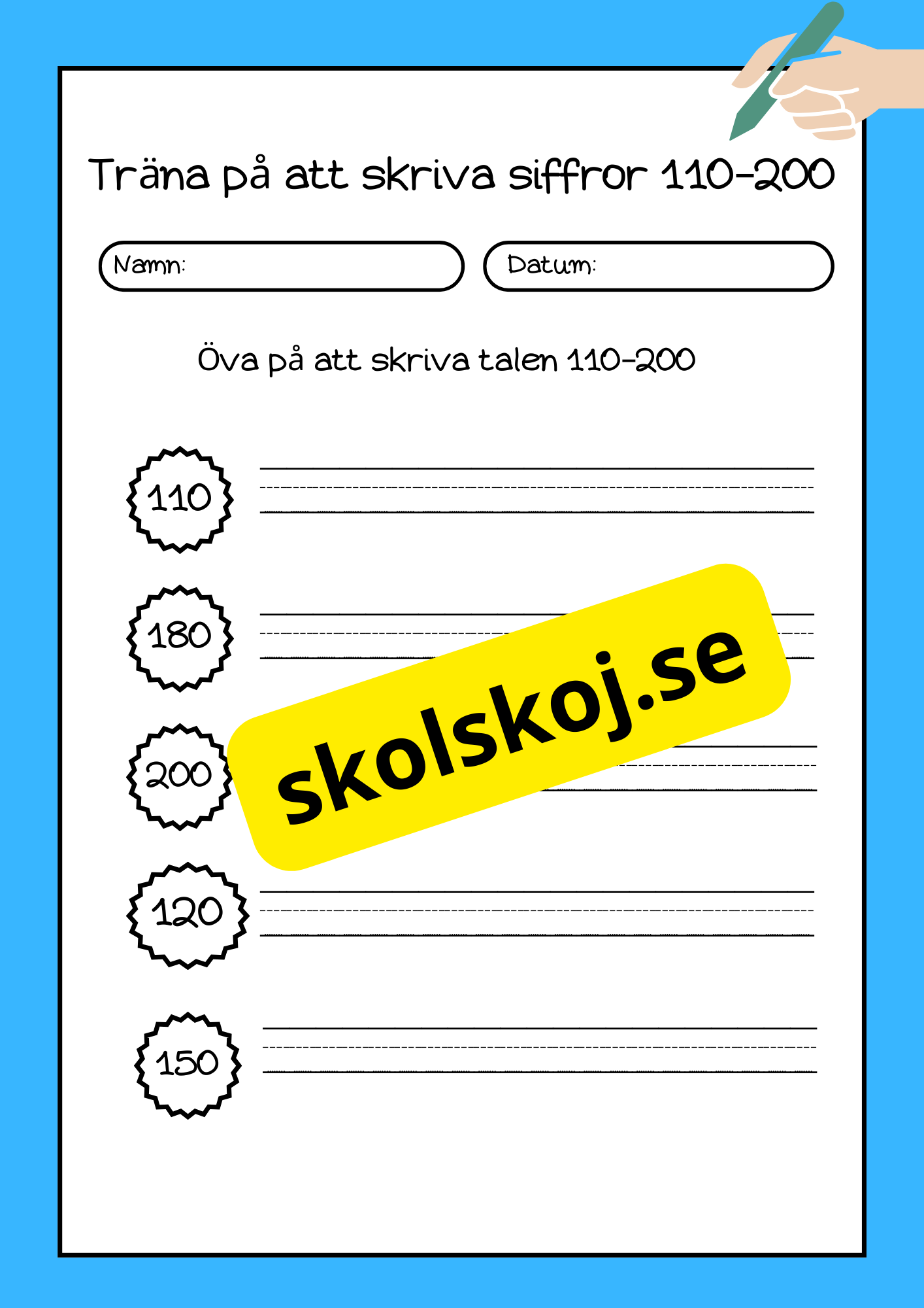 Träna på att skriva tal