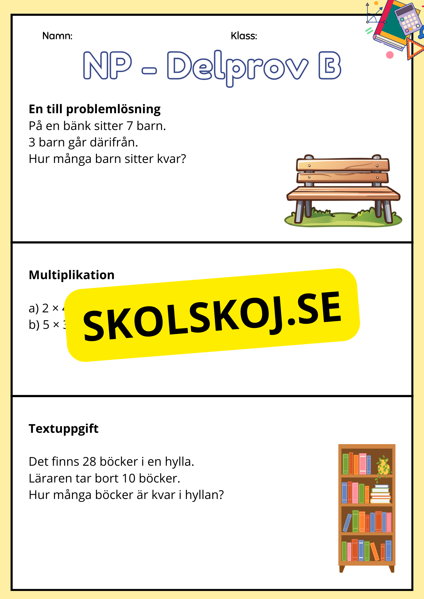 Nationella Prov – Delprov B - Årskurs 3