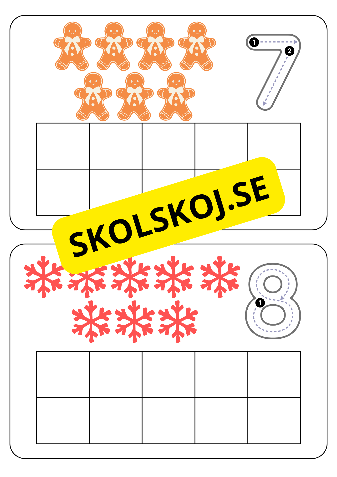 Juliga tio-rutor – Aktivitetskort