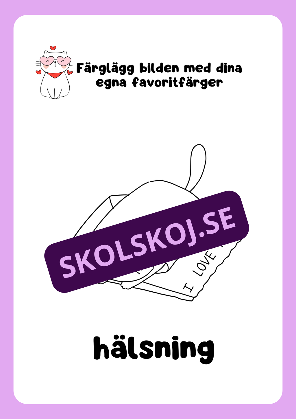 Alla hjärtans dag - Målarbok