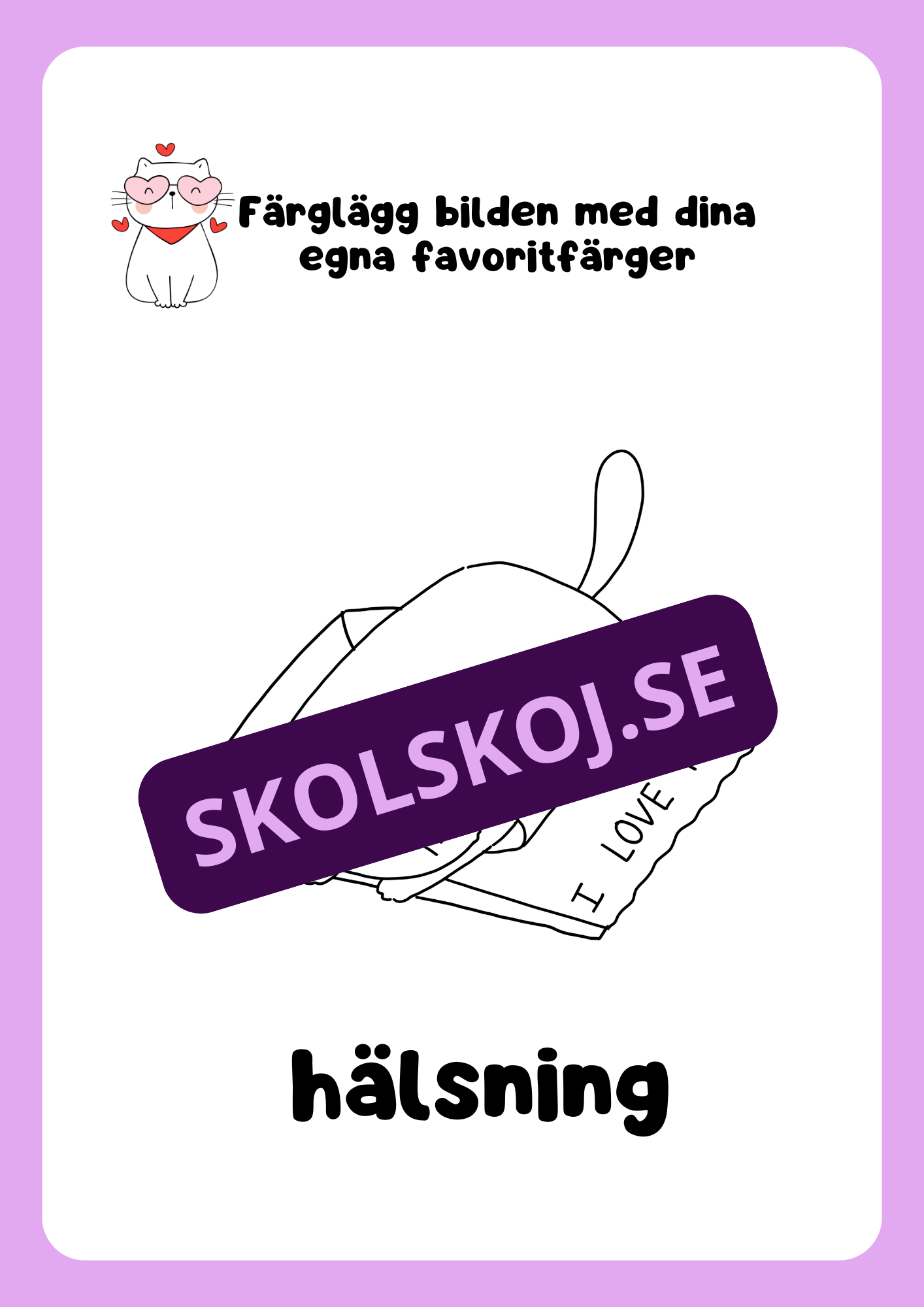 Alla hjärtans dag - Målarbok