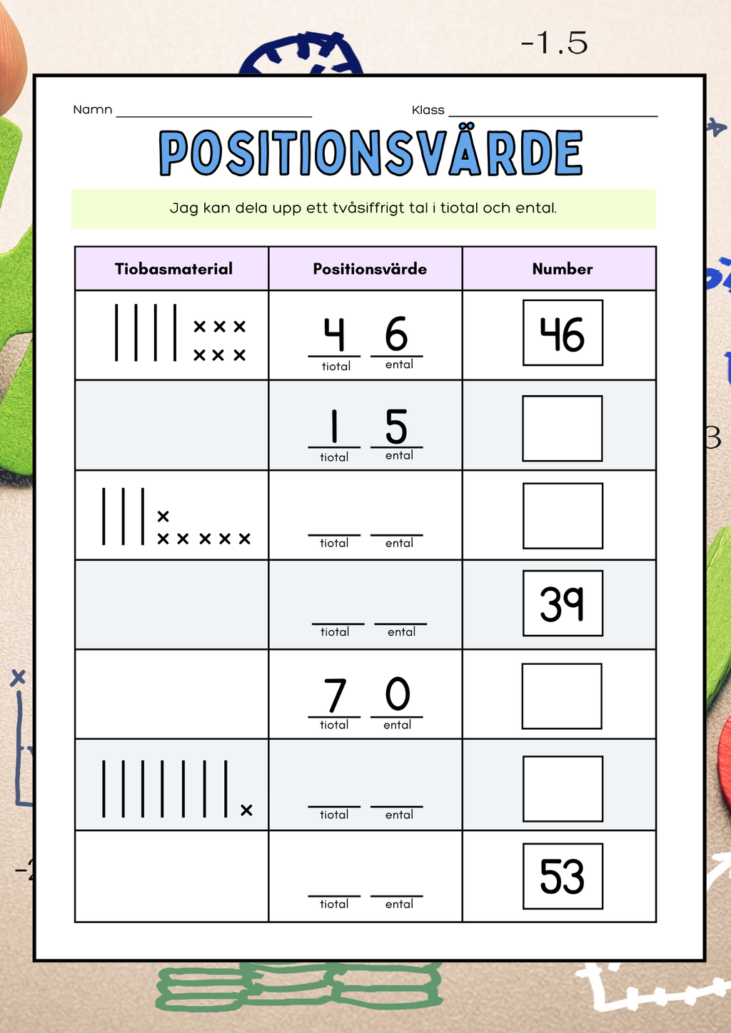 Positionsvärde - Häfte