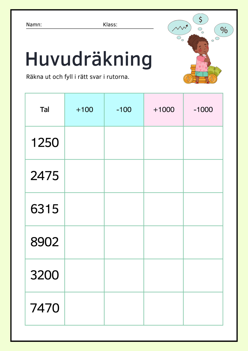 Huvudräkning - Häfte
