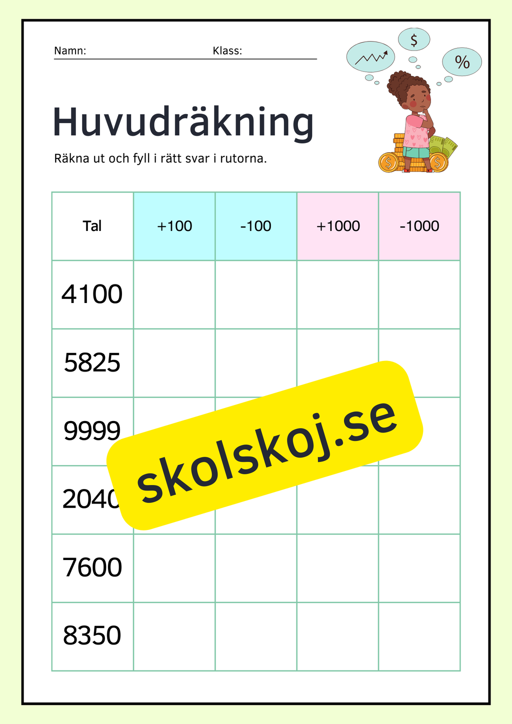 Huvudräkning - Häfte