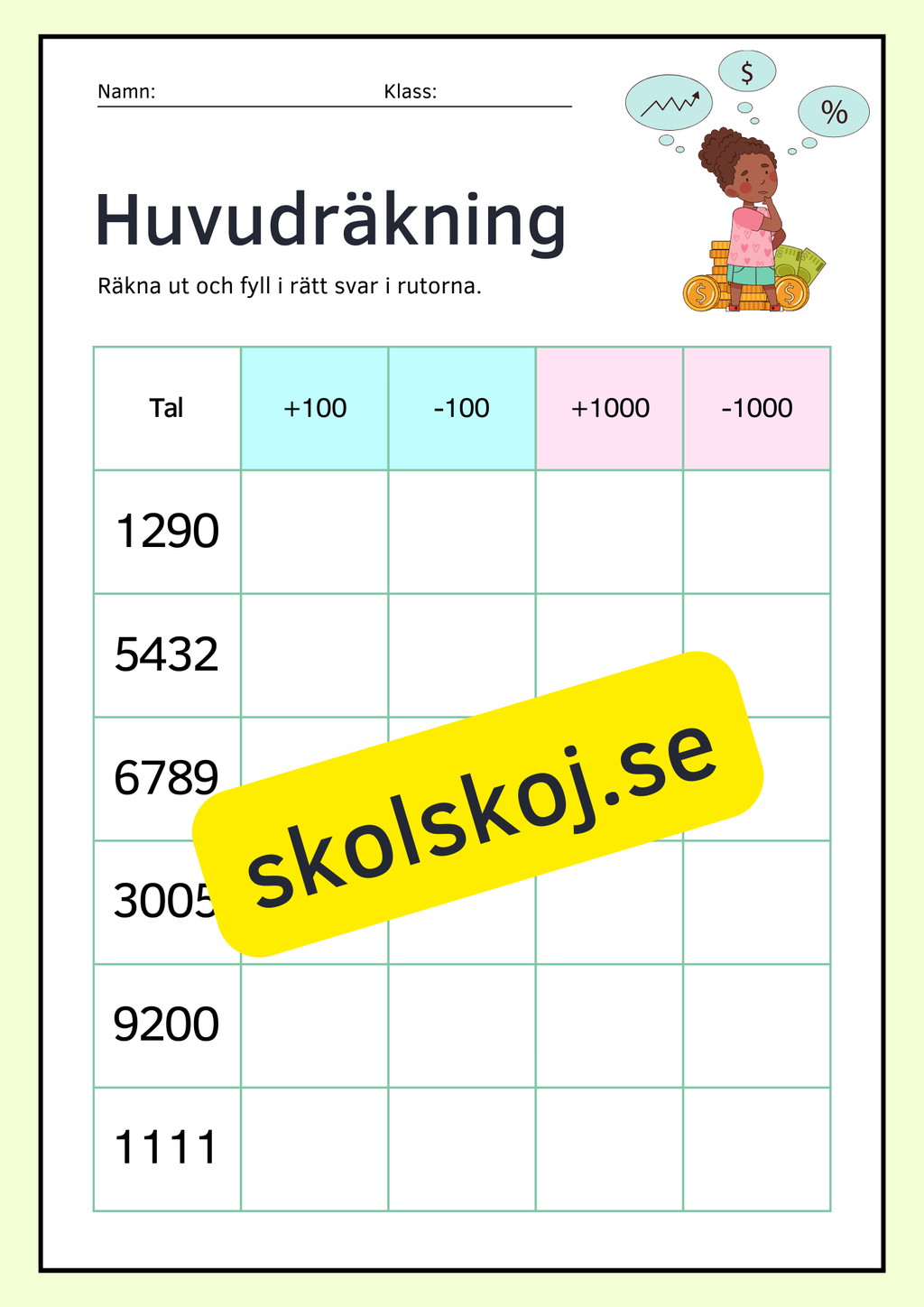 Huvudräkning - Häfte