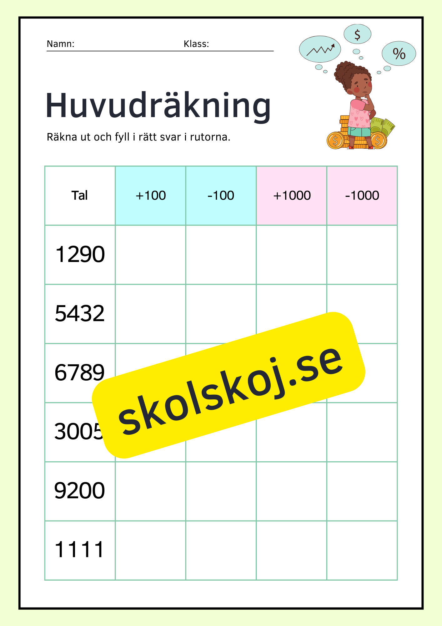 Huvudräkning - Häfte