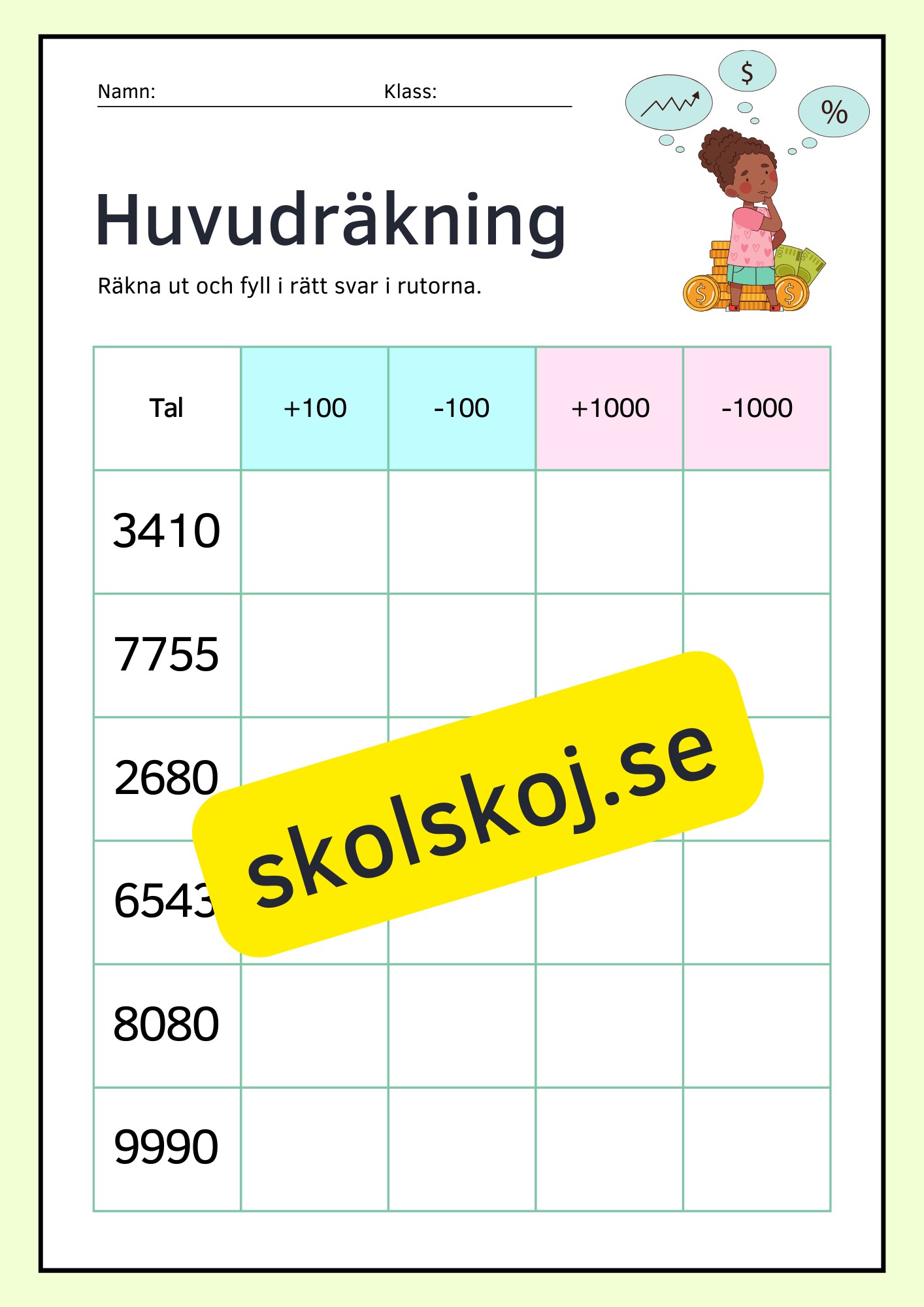 Huvudräkning - Häfte