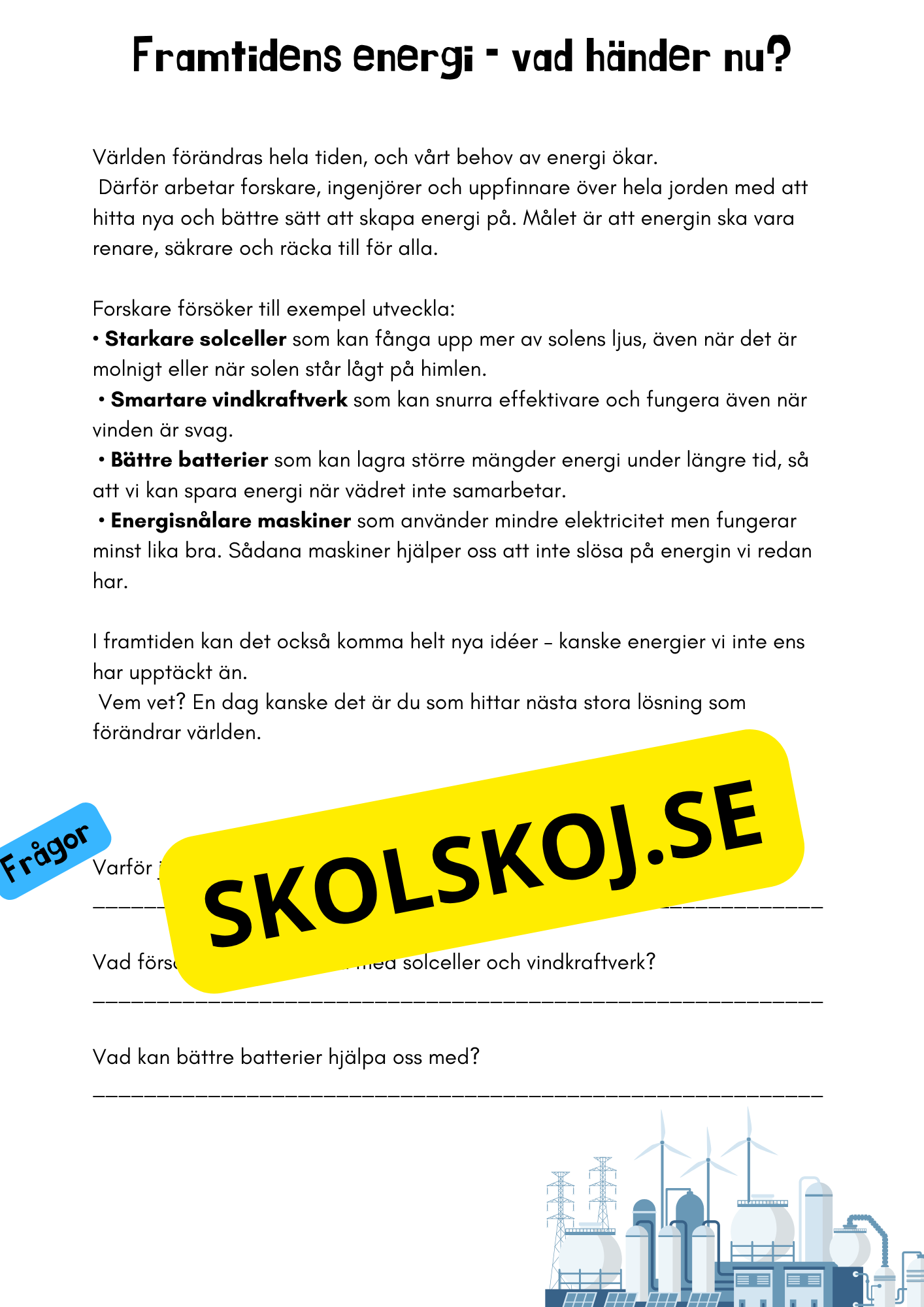 Energikällor - Årskurs 4 - 6