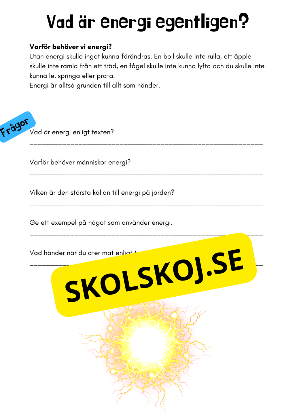 Energikällor - Årskurs 4 - 6