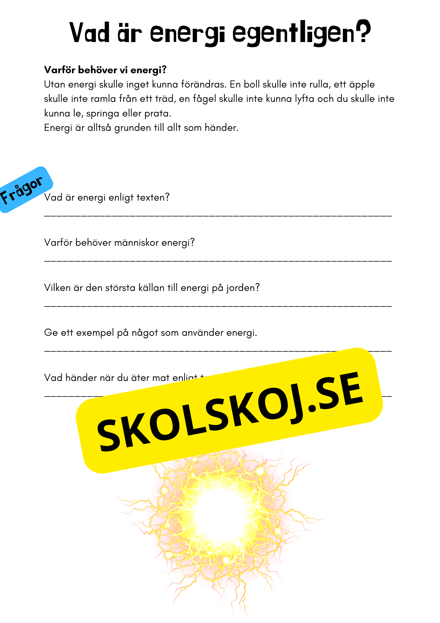 Energikällor - Årskurs 4 - 6