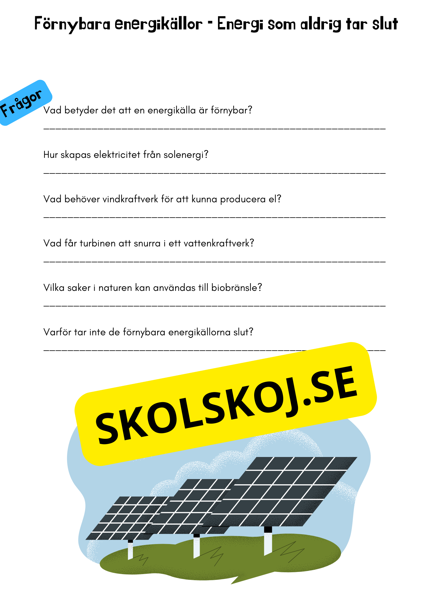 Energikällor - Årskurs 4 - 6