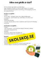 Energikällor - Årskurs 4 - 6