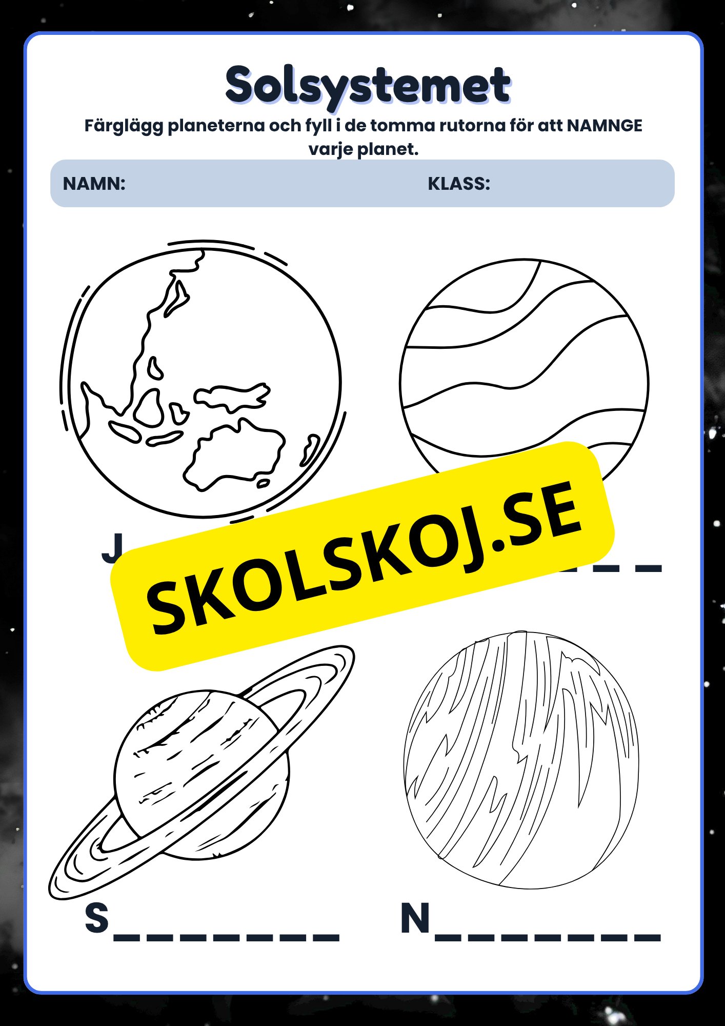 Stort paket - Vårt solsystem - 84 sidor