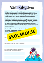 Stort paket - Vårt solsystem - 84 sidor