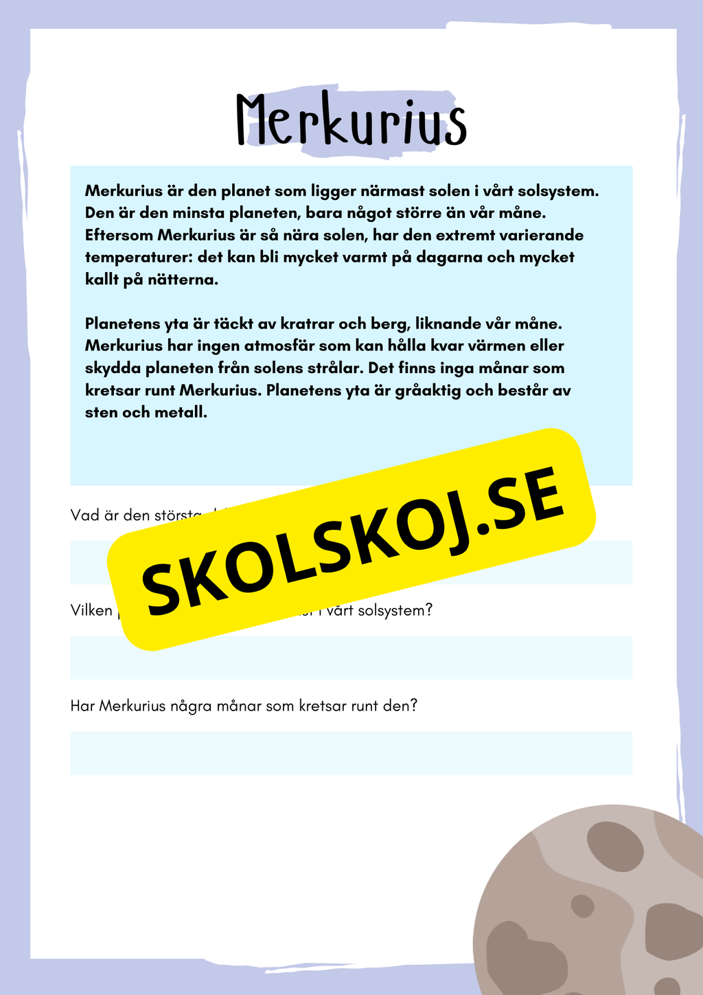 Stort paket - Vårt solsystem - 84 sidor