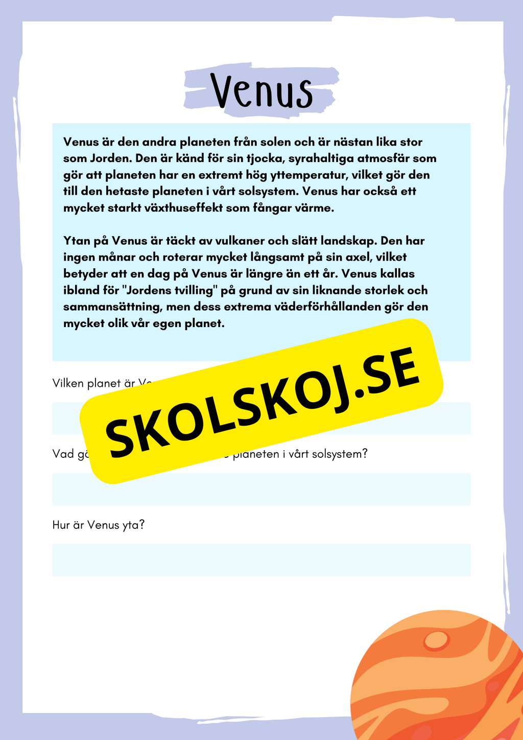 Stort paket - Vårt solsystem - 84 sidor