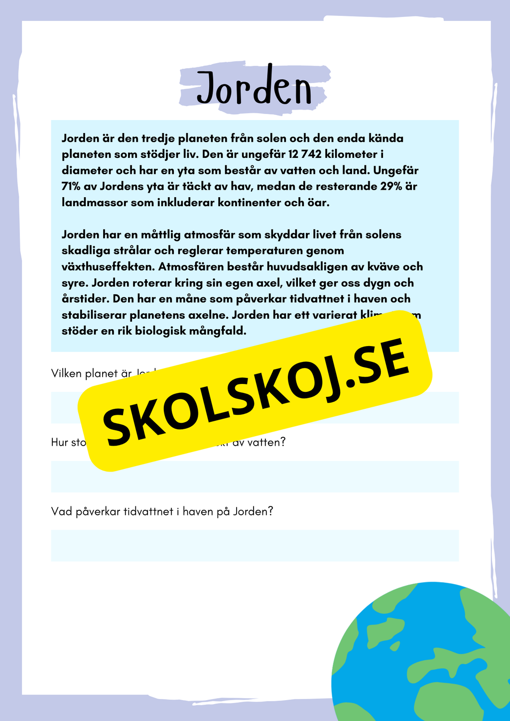 Stort paket - Vårt solsystem - 84 sidor