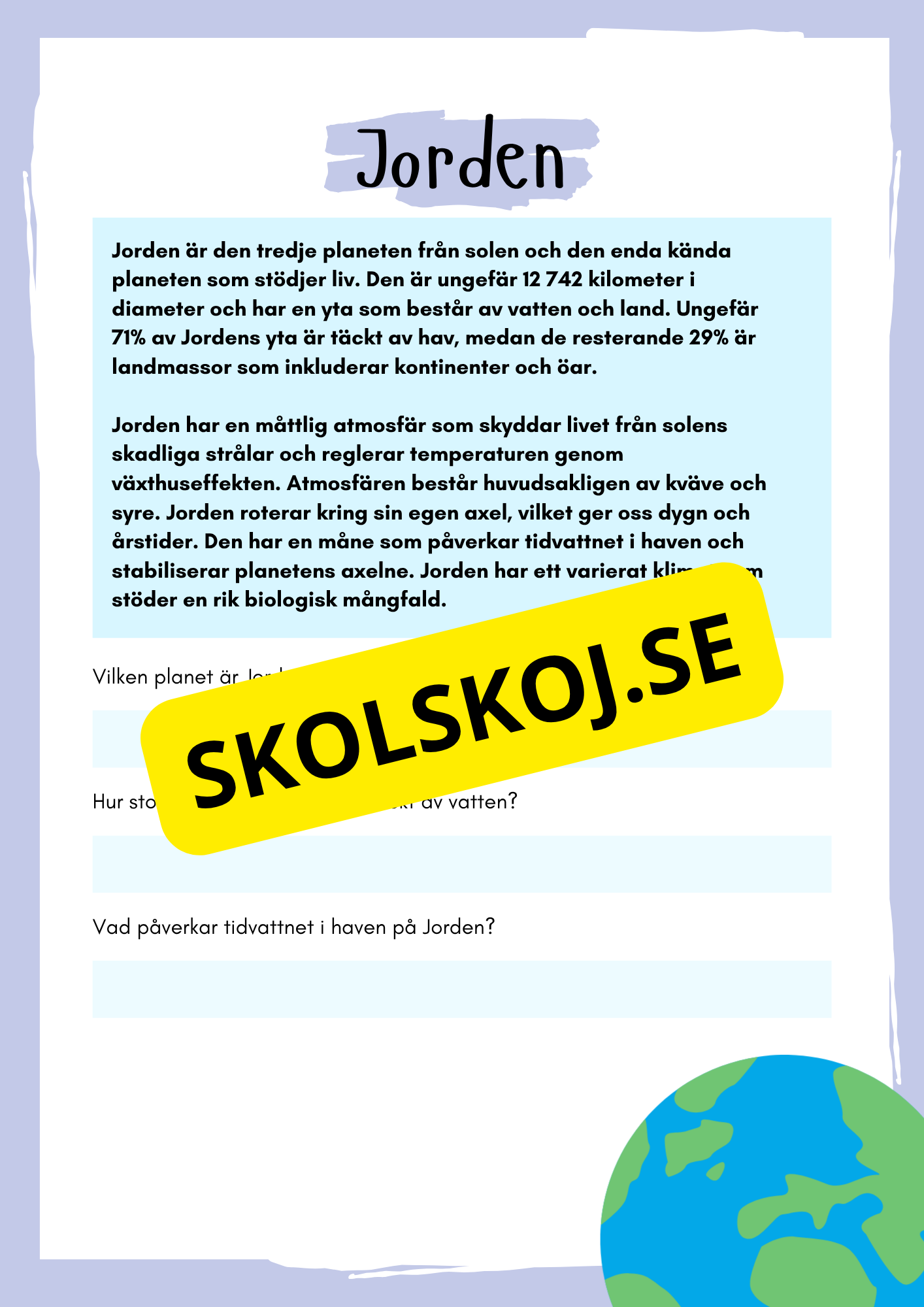 Stort paket - Vårt solsystem - 84 sidor