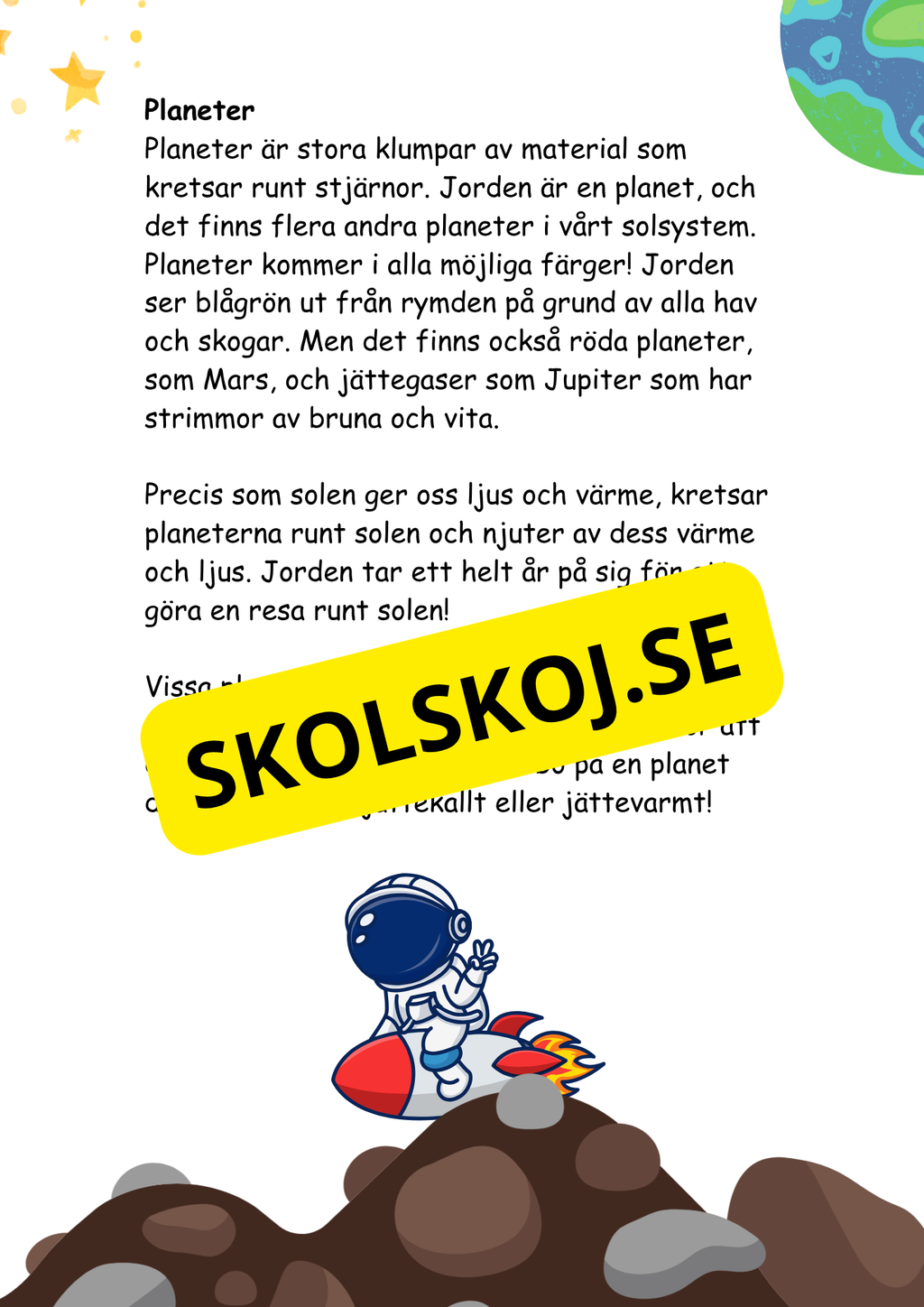 Stort paket - Vårt solsystem - 84 sidor