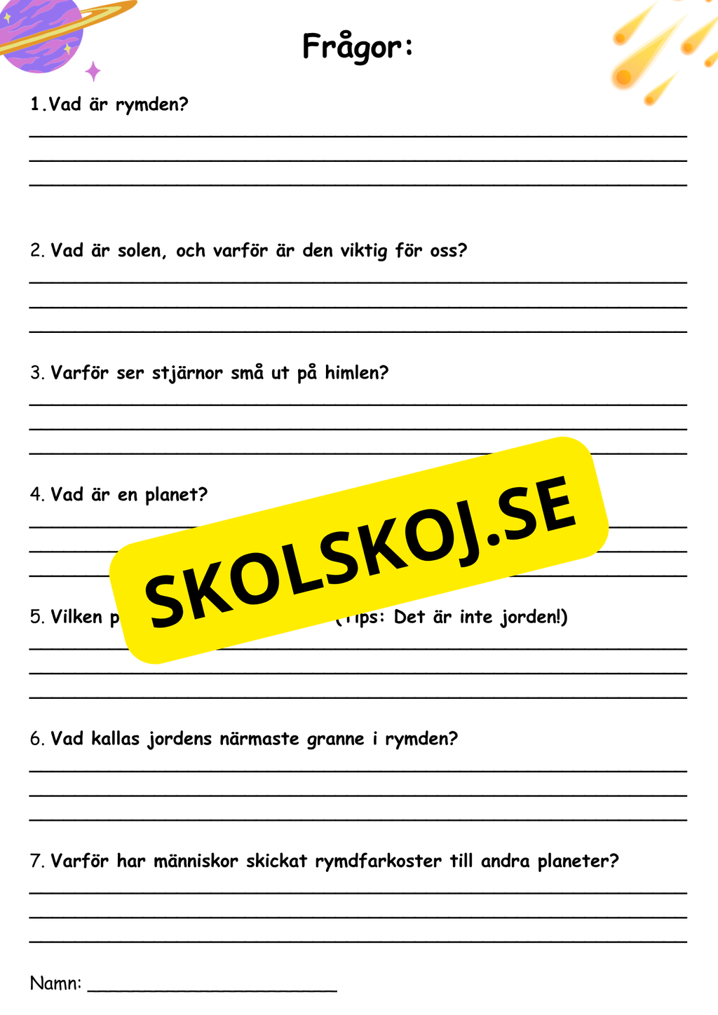 Stort paket - Vårt solsystem - 84 sidor