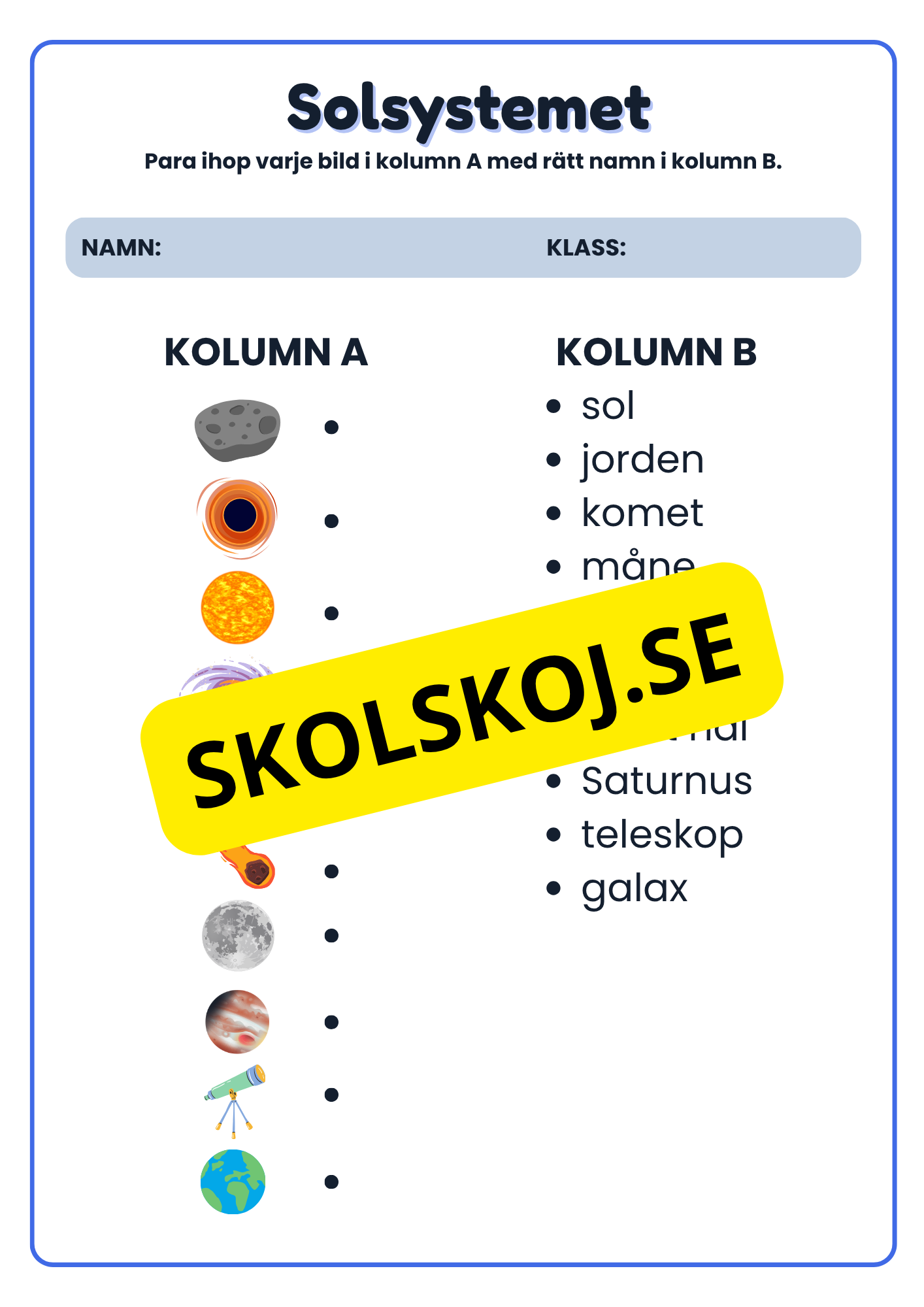 Stort paket - Vårt solsystem - 84 sidor