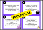 Halloweenmatte – Uppgiftskort för årskurs 4 - 5