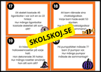 Halloweenmatte – Uppgiftskort för årskurs 4 - 5