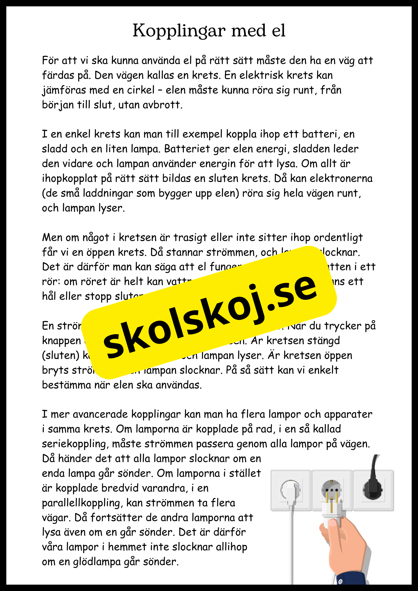 El - Från gnistor till lampor - Årskurs 4 - 6