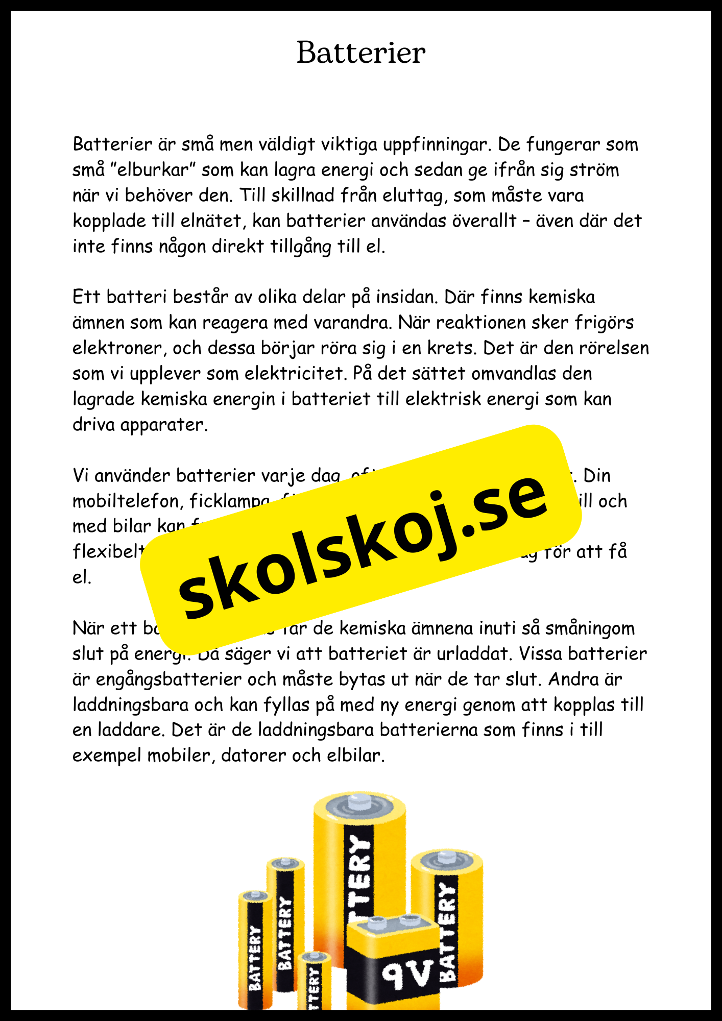 El - Från gnistor till lampor - Årskurs 4 - 6