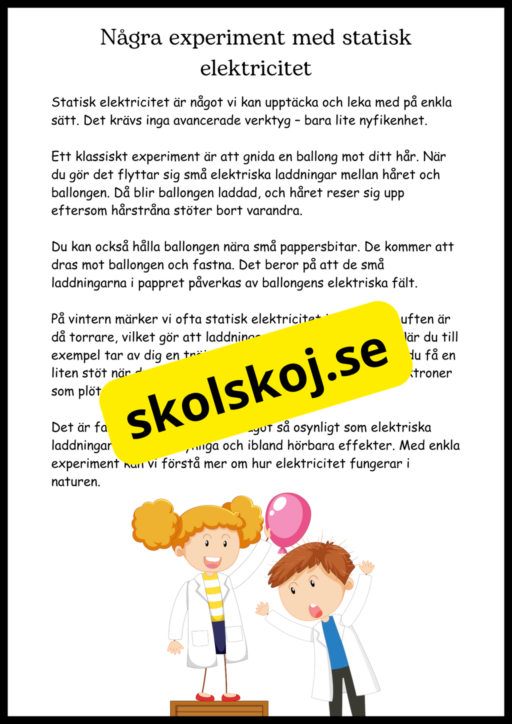 El - Från gnistor till lampor - Årskurs 4 - 6