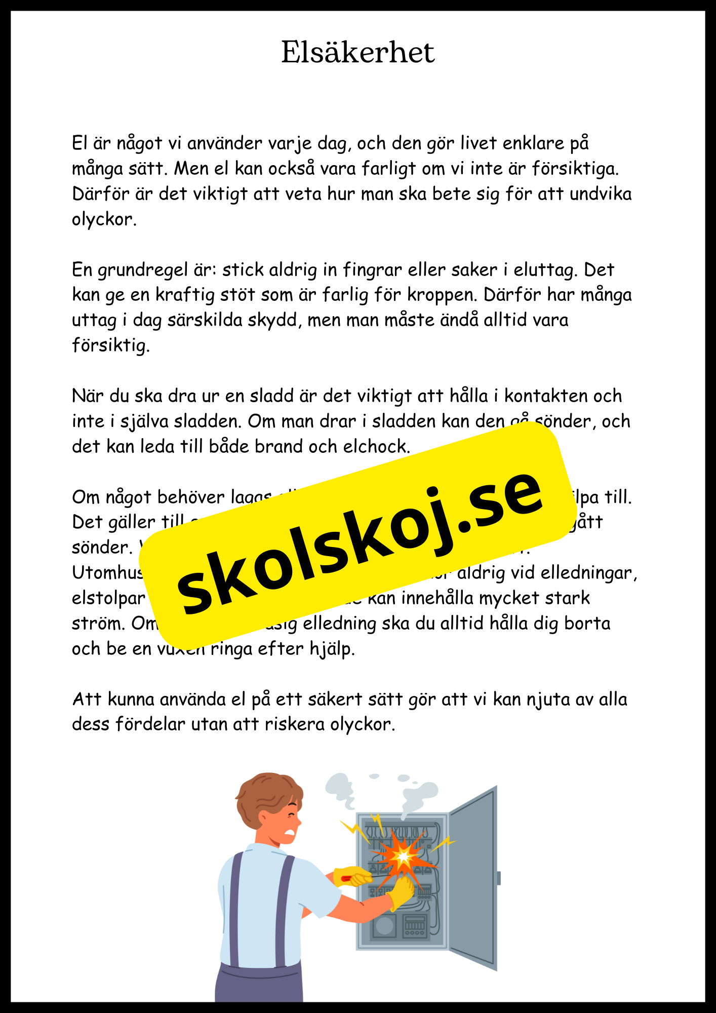 El - Från gnistor till lampor - Årskurs 4 - 6