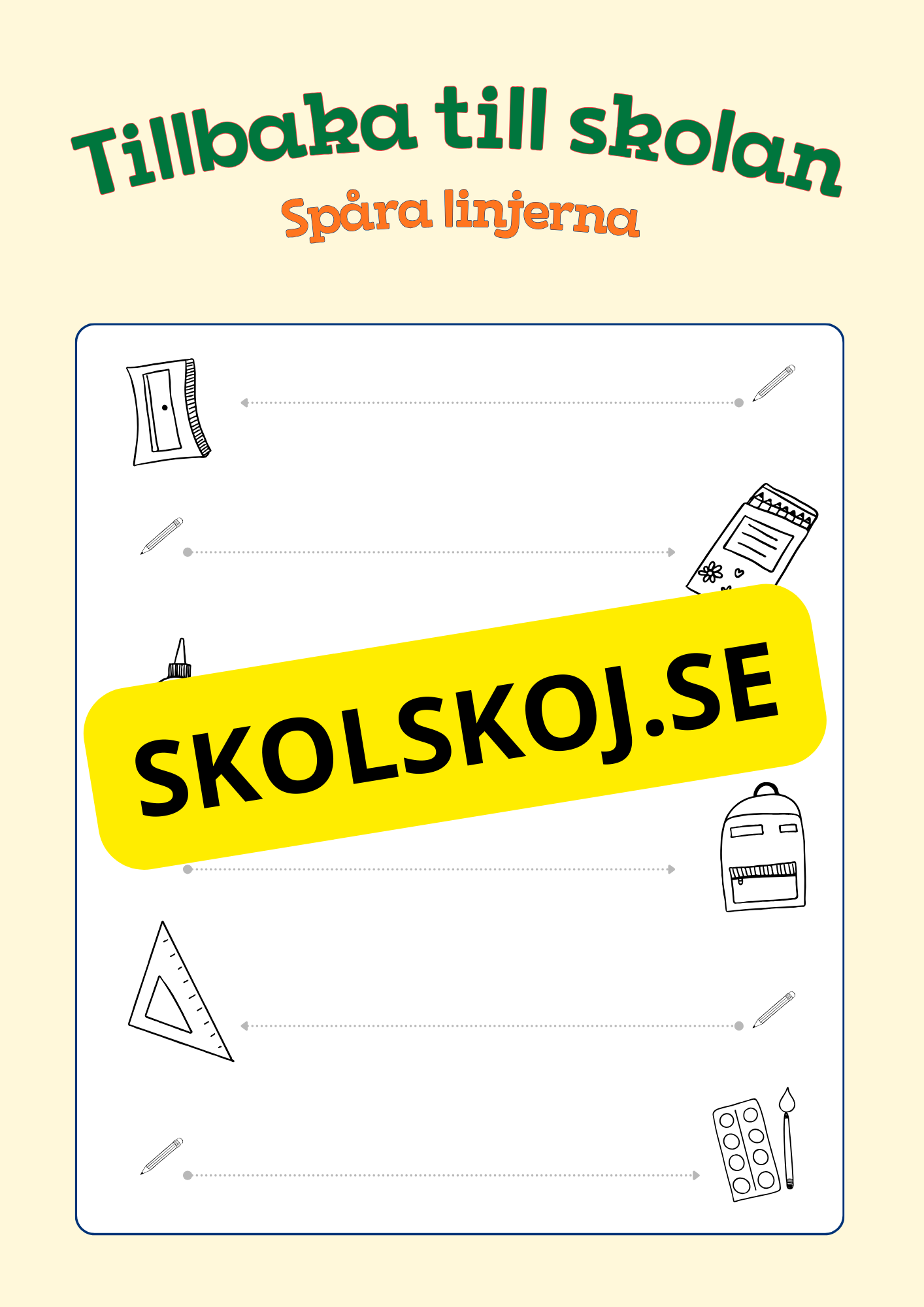 Tillbaka till skolan - Spåra linjerna