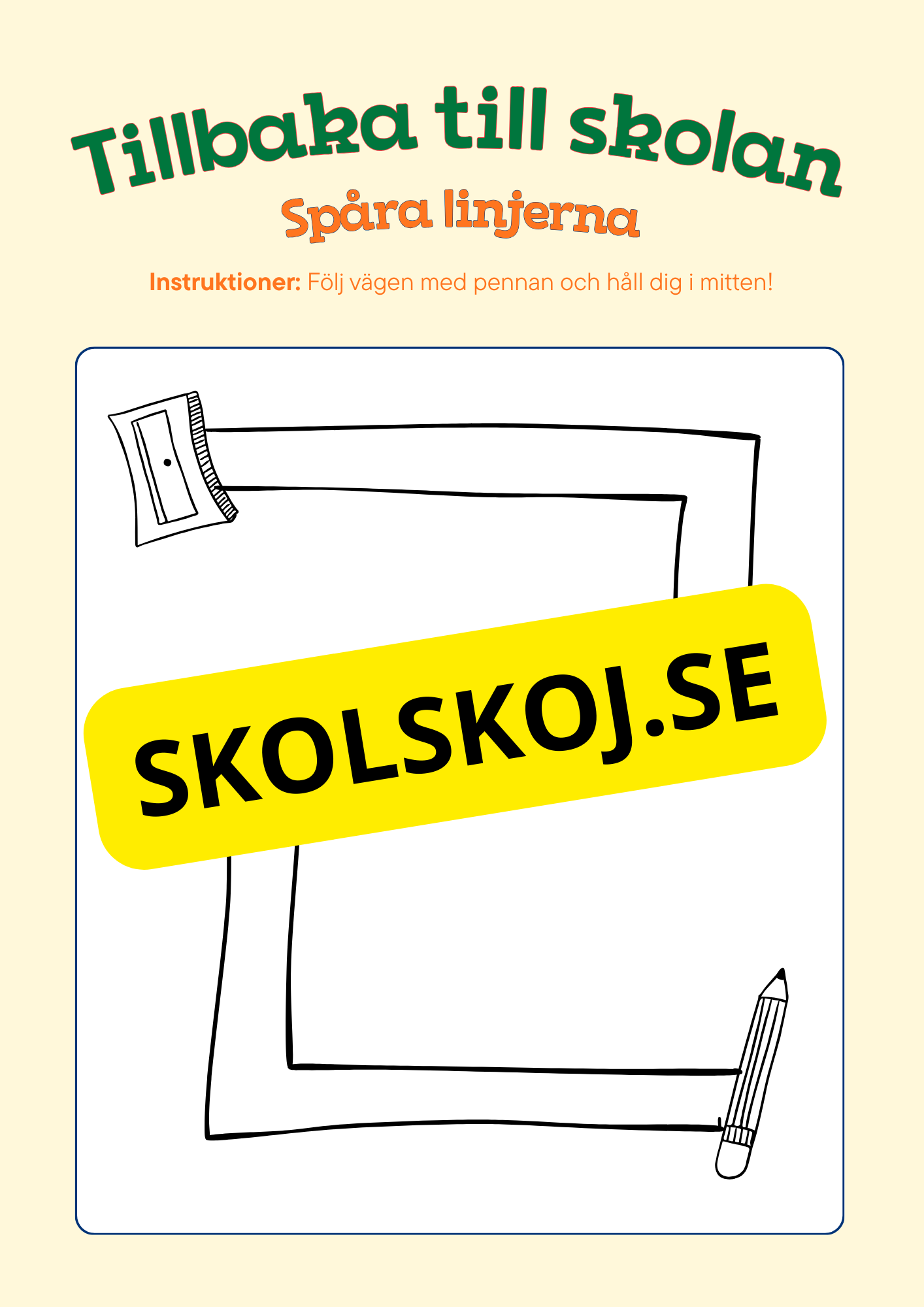 Tillbaka till skolan - Spåra linjerna