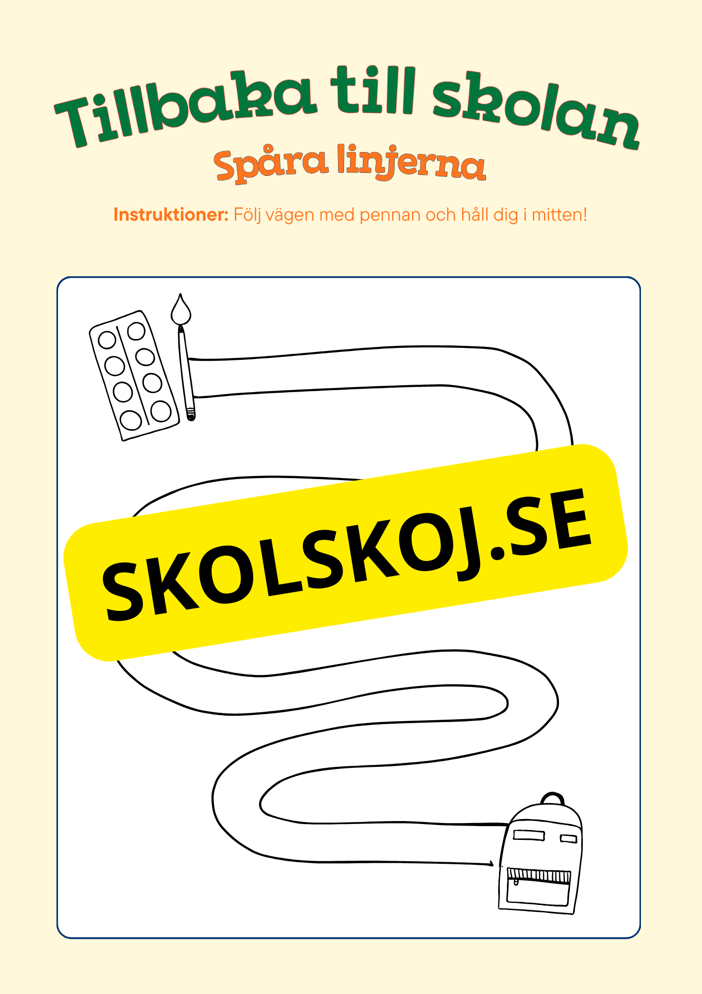 Tillbaka till skolan - Spåra linjerna