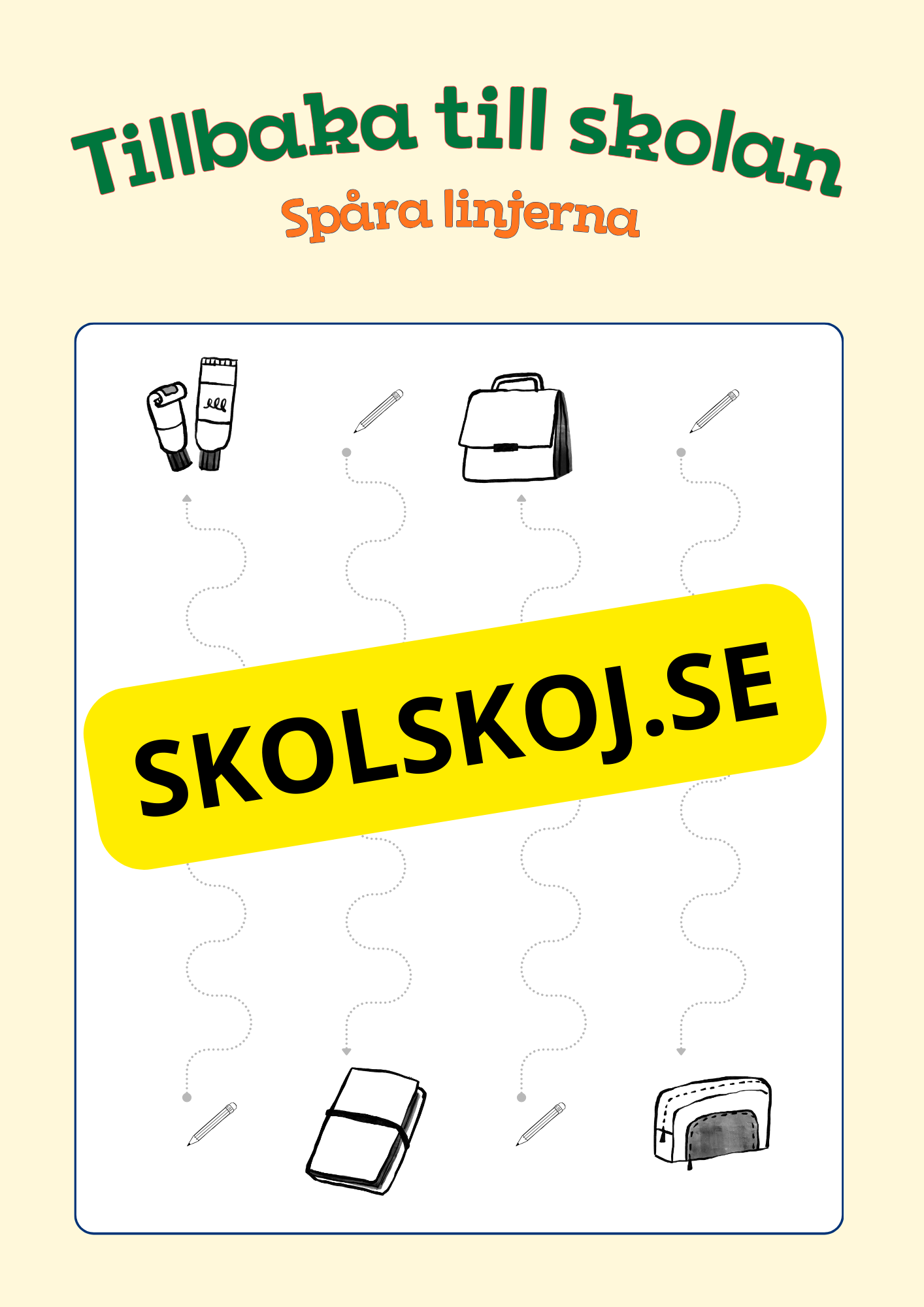 Tillbaka till skolan - Spåra linjerna