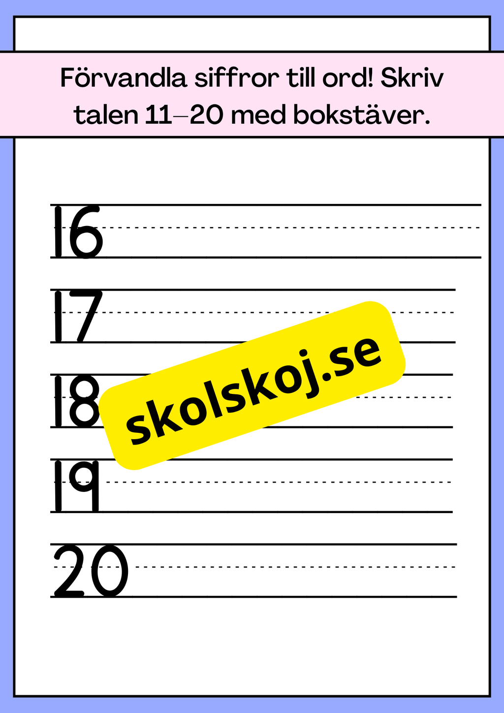 Förvandla siffror till ord