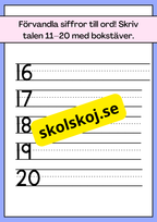 Förvandla siffror till ord